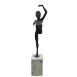 After James Osborne (1940-1992) Bronze study of a female dancer, limited edition 3/10, signed to