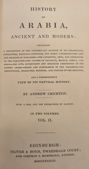 Crichton, Andrew  "History of Arabia, Ancient and Modern ...", Oliver & Boyd in 2 vols, folding - Image 6 of 7