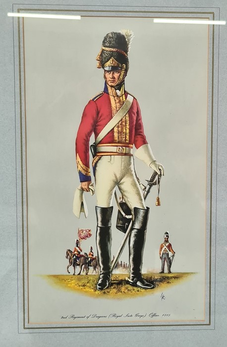 Seven various prints of cavalry on horseback, three other military uniform prints, prints showing - Image 11 of 14