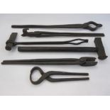 Blacksmiths irons/ tools (6) (1 bag)