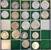 Eighteen various silver crowns