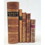 Five antiquarian books to include:- Gibbon, Edward "The History of the Decline and Fall of the Roman