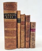 Five antiquarian books to include:- Gibbon, Edward "The History of the Decline and Fall of the Roman