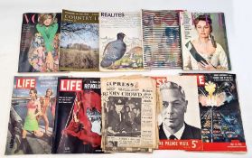 A quantity of 20th Century magazines to include Life 1948, Atlantis 1939, Sunday Pictorial 1935,