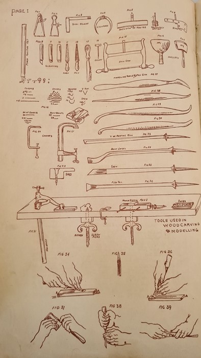 Gibson, J S  "The Wood Carver", Edinburgh 1906, 3rd edition, sepia plates of decorations, elephant - Image 3 of 3