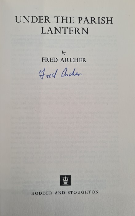 Archer, Fred  Various volumes to include:- "Poachers Pie", Hodder & Stoughton 1976, signed on the tp - Image 4 of 5