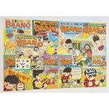 12 issues of the Beano 1991 and 2000 and an advertising poster for Ginsters 'In Cornwall Only the