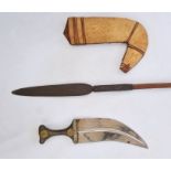 A native spear and a Arab dagger Jambiya (2)