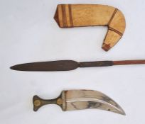 A native spear and a Arab dagger Jambiya (2)