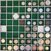 Various silver tokens and foreign silver coins