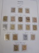 Album of Malta stamps, page of 1/2d 1860 through to 1966 appears complete, includes 1922 10s