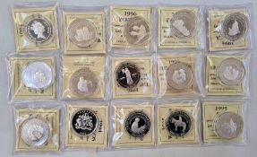 'The official coin collection in honor of HM Queen Elizabeth the Queen Mother' (11 coins) in case