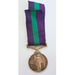 General Service medal with 'MALAYA' clasp named to '23146926.CFN.S.SMITH.R.E.M.E'