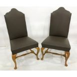 Set of six 21st century Trimline brown leatherette covered chairs on cabriole front legs (6)