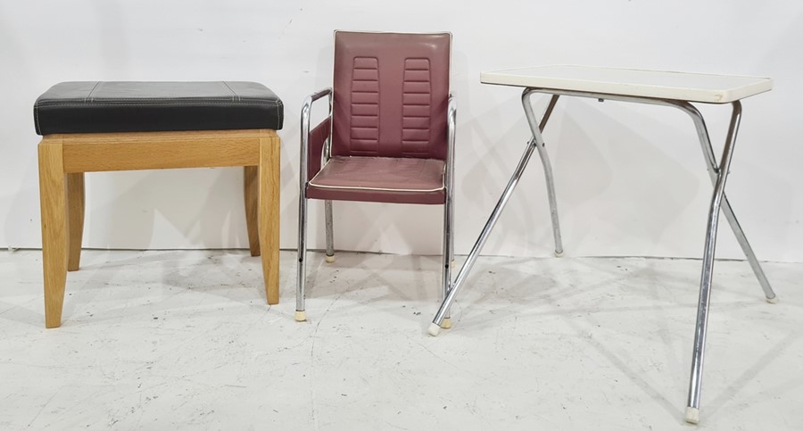 Dressing table stool, a child's vintage chair and a table (3)