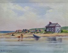 Constance Cooper (20th century school) Oil on canvas Seascape scene, signed lower left, 19cm x 24cm