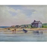 Constance Cooper (20th century school) Oil on canvas Seascape scene, signed lower left, 19cm x 24cm