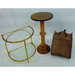 Coal scuttle, a two-tier D-shaped table and a plant stand (3)