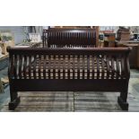 Modern mahogany sleigh double bed Condition ReportThe bed is a 4' 6"