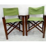 Four folding directors-style garden chairs (4)