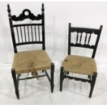 Two rush-seated chairs (2)