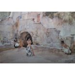 After Sir William Russell Flint Limited edition colour Semi-nude female figures in courtyard, 478/