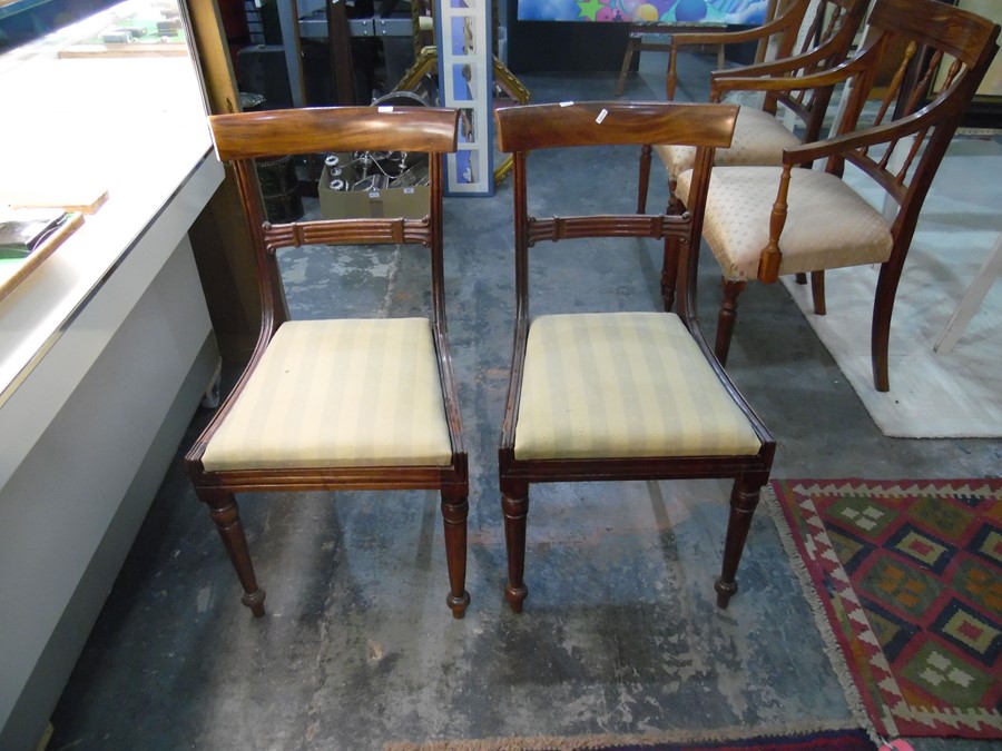 Eight similar Regency mahogany bar back chairs (8)  Condition Report4 of the chairs have drop in - Image 5 of 5