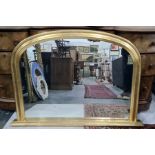 Overmantel mirror in gilt-effect frame 107 x 75cm Condition ReportThe frame measures 107 x 75 cm,