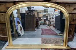 Overmantel mirror in gilt-effect frame 107 x 75cm Condition ReportThe frame measures 107 x 75 cm,