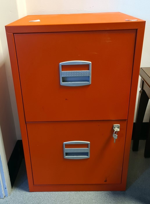 Modern two-drawer filing cabinet