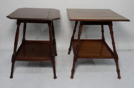 19th century mahogany centre table, the square top with moulded edge and canted corners, on turned