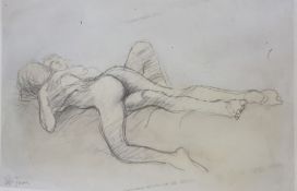 Ralph Brown (1920-2013)  Artist's proof lithograph  Two nude figures, signed, mounted and