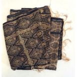 Black and gilt embroidered shawl