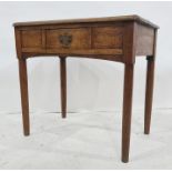 20th century side table in the Georgian manner, the oak top above single drawer, turned supports,