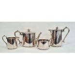 Walker & Hall, Sheffield EPNS four-piece tea set comprising teapot, two-handled sugar bowl, milk jug