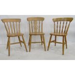 Nine assorted beech framed chairs (9) Condition ReportThe chairs are generally good condition with