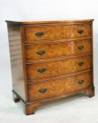 Modern bowfront chest of four long drawers, to bracket feet, 73.5cm x 81.5cm