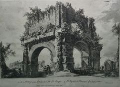 Francesco Piranesi (1758-1810) Engraving  "1 et 2. Reliquiae Porticus M.Philippi 3. Reliquiae