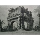 Francesco Piranesi (1758-1810) Engraving  "1 et 2. Reliquiae Porticus M.Philippi 3. Reliquiae