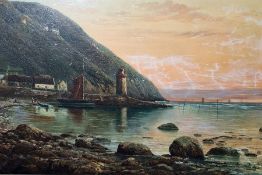 J H Blunt (late 19th century) Oil on canvas  Lynmouth Harbour, signed and dated lower right 85, 59.