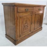 20th century oak sideboard, the rectangular top with moulded edge above two drawers and two cupboard