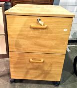 Oak-effect filing cabinet