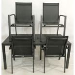 Rectangular garden table and four chairs (5)