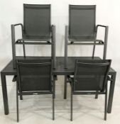 Rectangular garden table and four chairs (5)