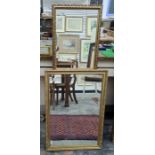 Two modern rectangular gilt-framed mirrors (2)