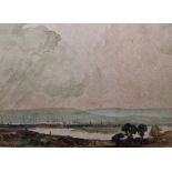 Alfred W Rich (1859-1929) Watercolour vignette "Chatham", signed lower left, bears paper label