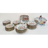 Extensive early 19th century Masons patent ironstone china earthenware dinner service, matching