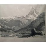 Two colour prints  "Zermatt und das Matterhorn", 18cm x 23cm and "Le Mont Servin, Vallee de