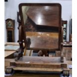 19th century mahogany dressing table swing mirror on cabriole supports, plinth base