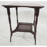 19th century walnut two-tier occasional table, the square top with canted corners, moulded edge,